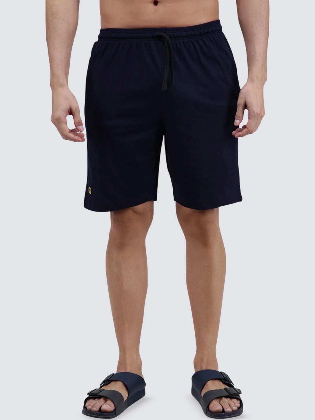 

AMUL COMFY Men Cotton Bermuda Shorts, Navy blue