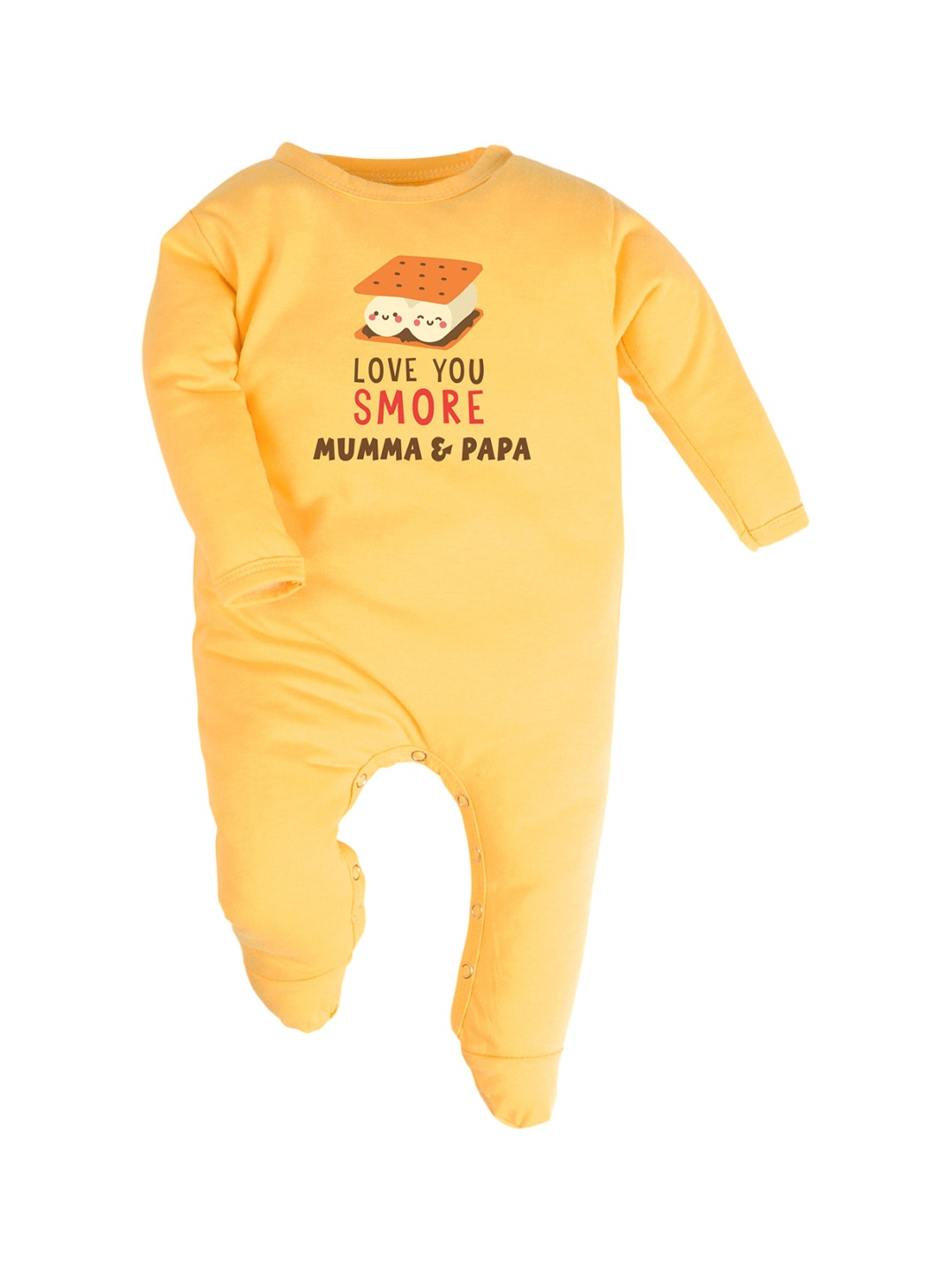 

FFLIRTYGO Infants Valentine Day Printed Cotton Sleepsuit, Yellow