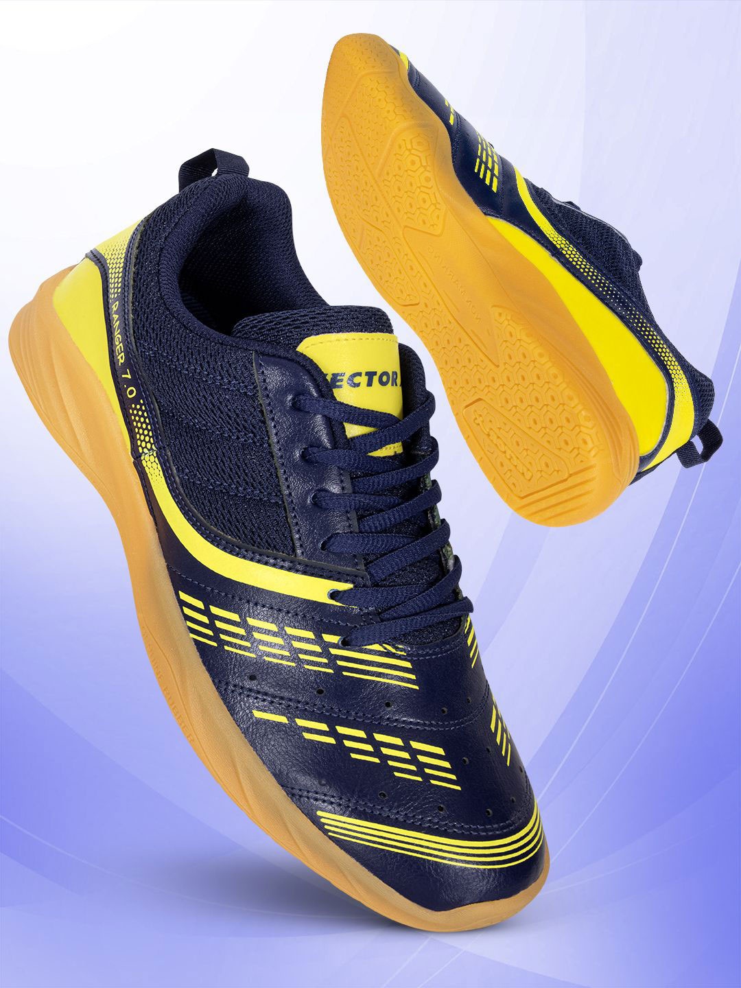 

VECTOR X Men Non-Marking Sports Shoes, Navy blue