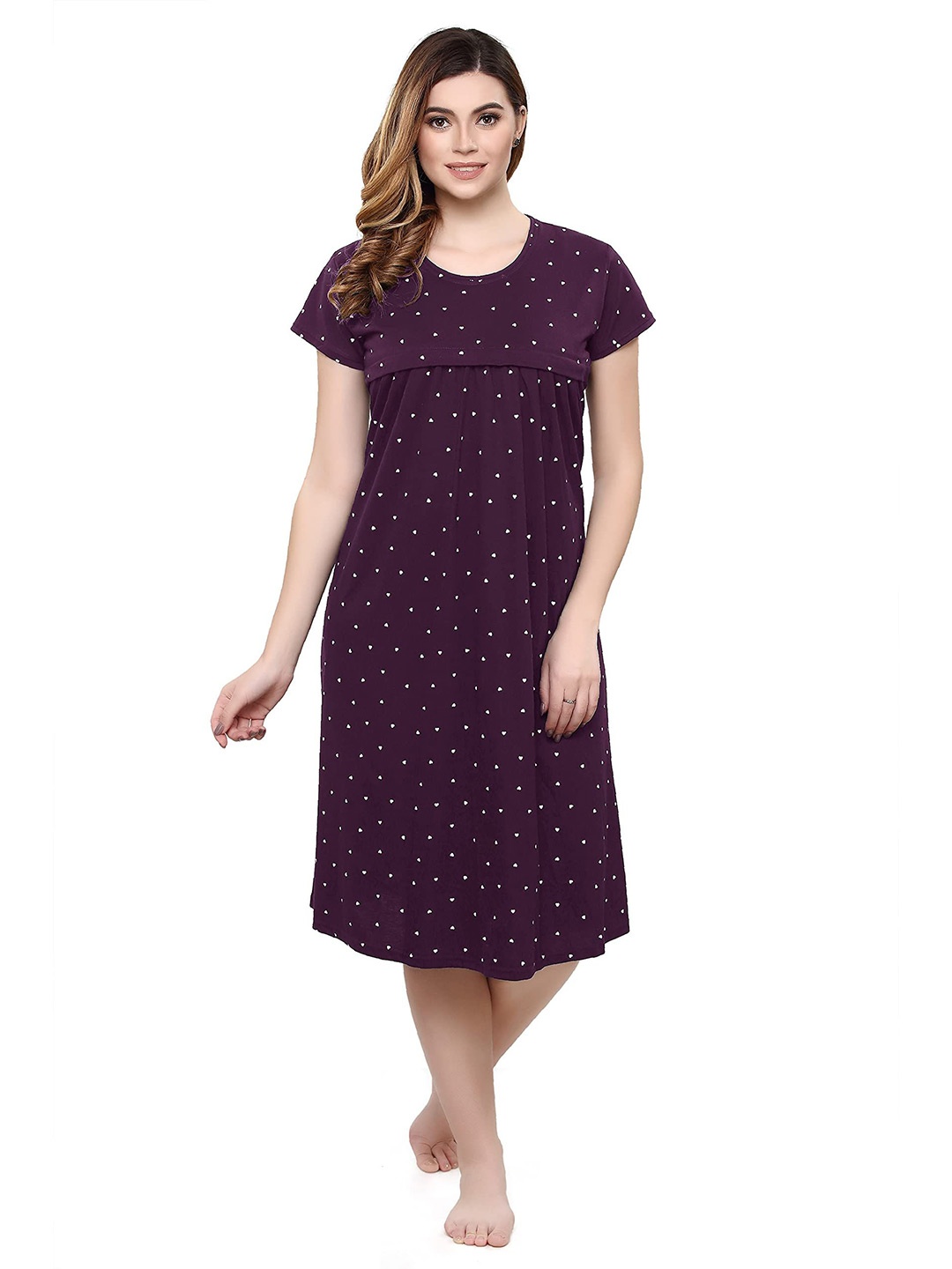 

TIGYWIGY Printed Nightdress, Purple