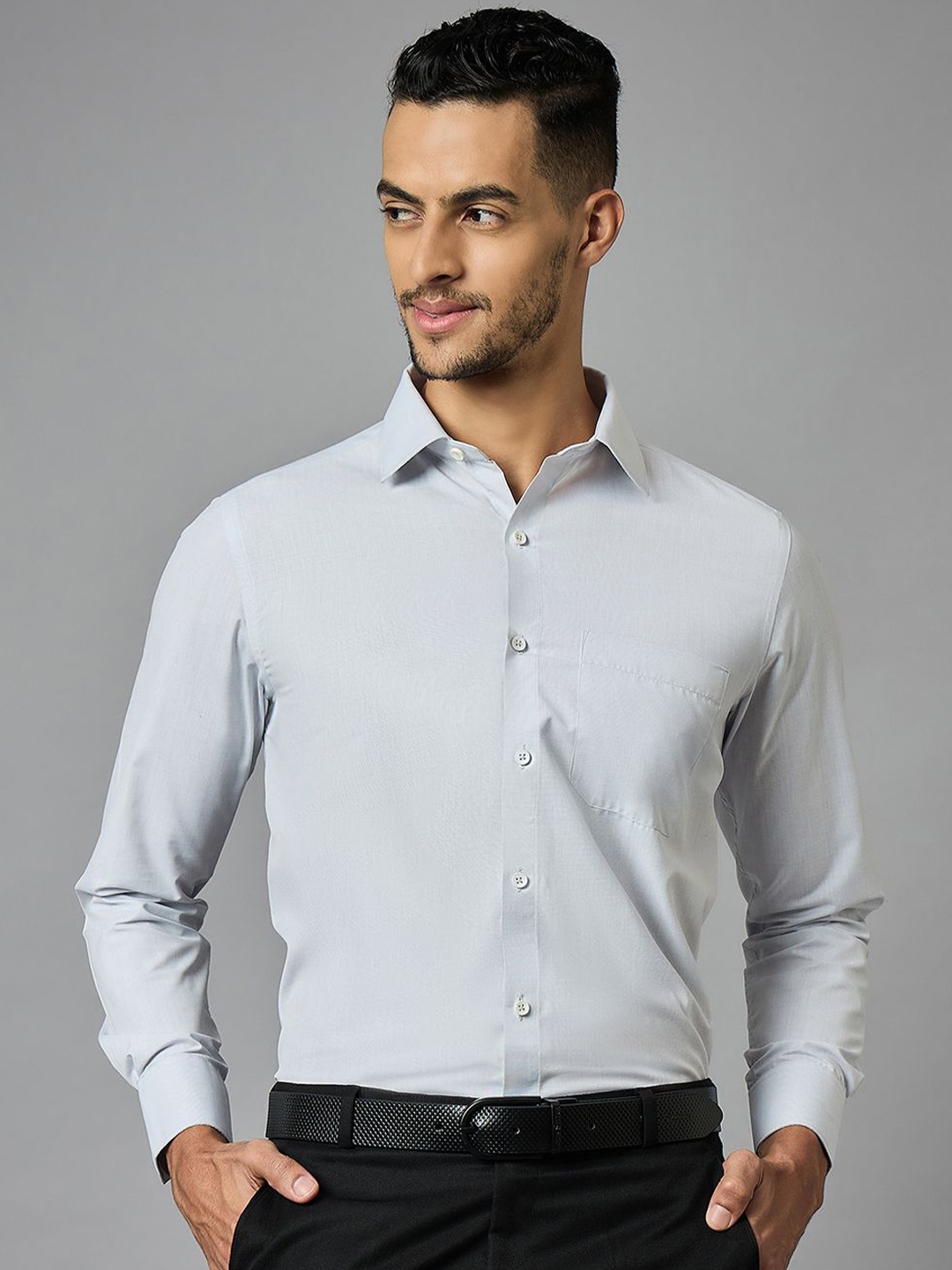 

LOUIS STITCH Men Classic Opaque Formal Shirt, Grey