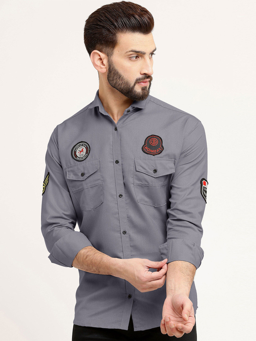 

WOXEN Men Original Opaque Casual Shirt, Grey