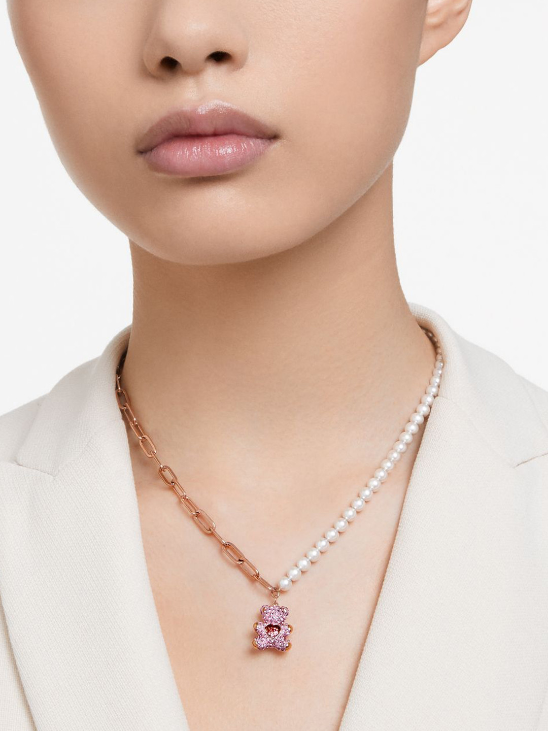 

SWAROVSKI Rose Gold Plated Crystal Studded Necklace, Pink