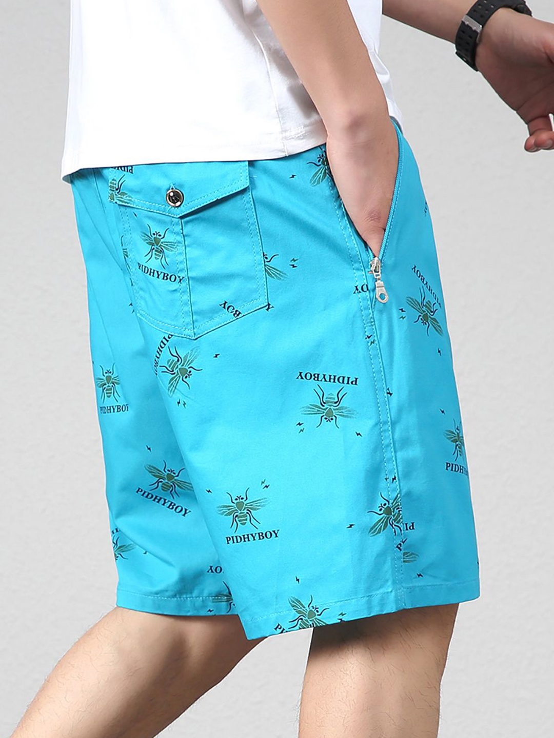 

StyleCast x Revolte Men Printed Shorts, Blue