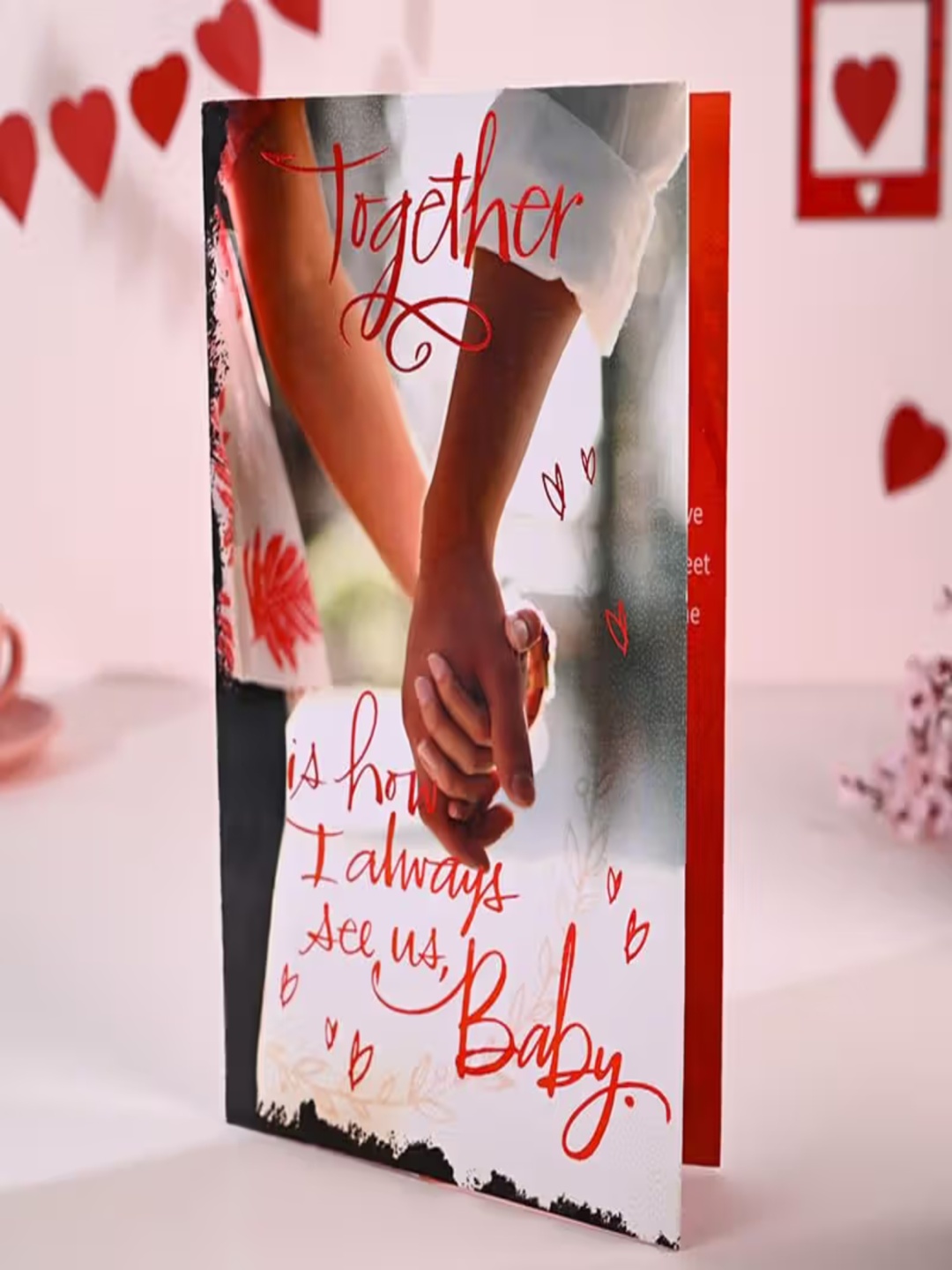 

Floweraura Red & White Designer Together Forever Romantic Greeting Card