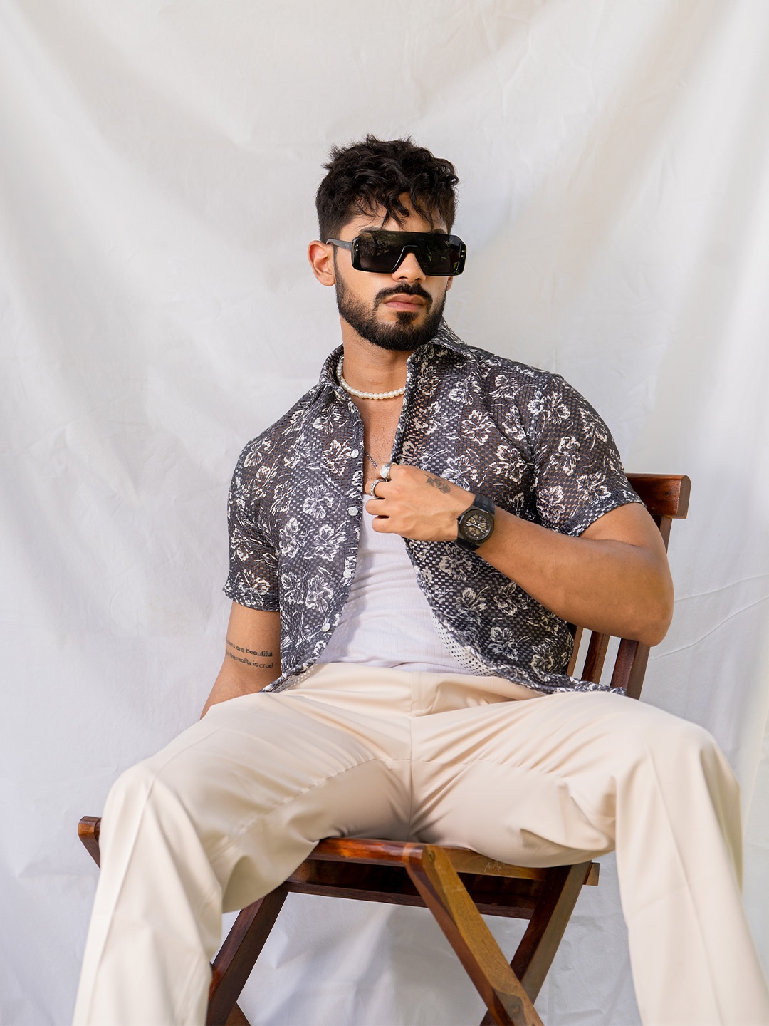 

Tistabene Men Comfort Opaque Printed Casual Shirt, White
