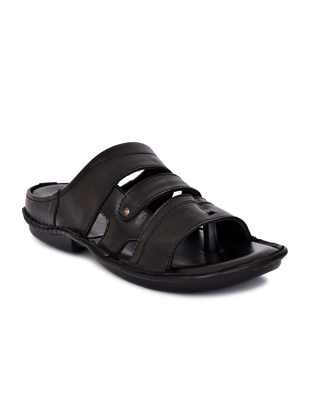 

ROYAL CRUZZ Men Airmix Leather Comfort Sandals, Black