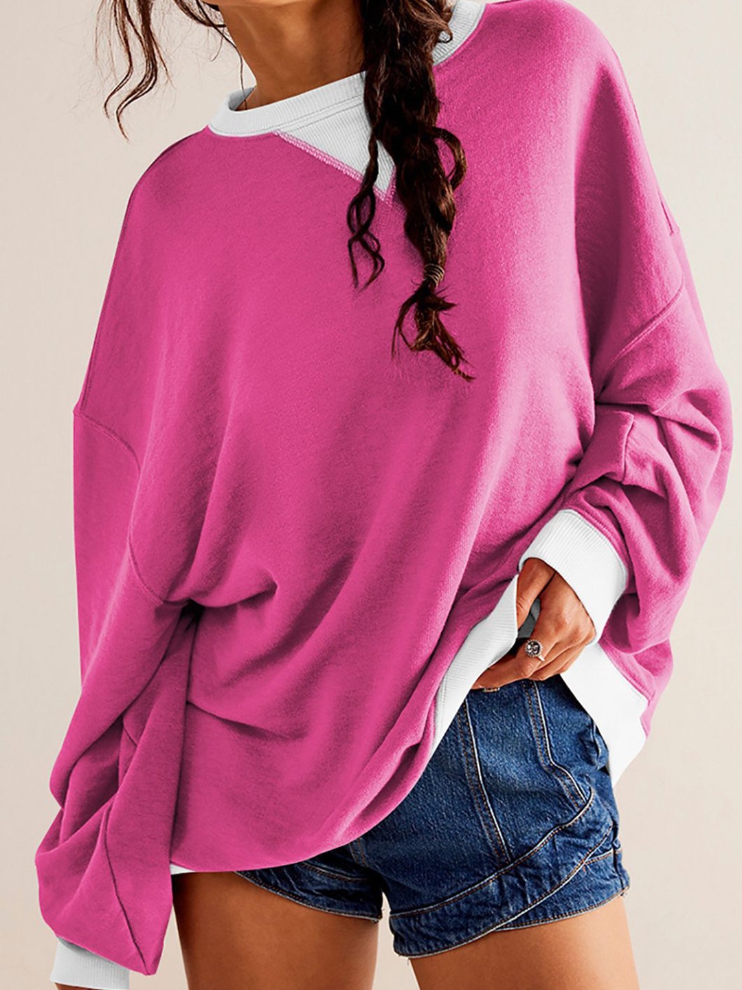 

StyleCast x Revolte Women Colourblocked Sweatshirt, Pink