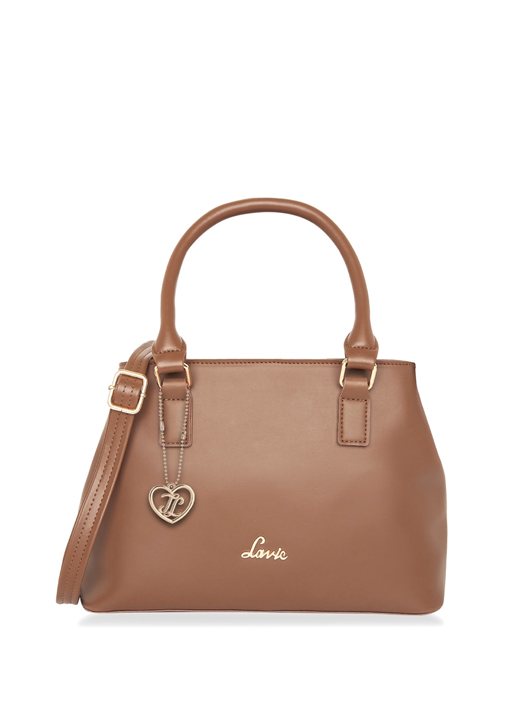 

Lavie Women Capri 2C Solid Structured Satchel Bag, Tan