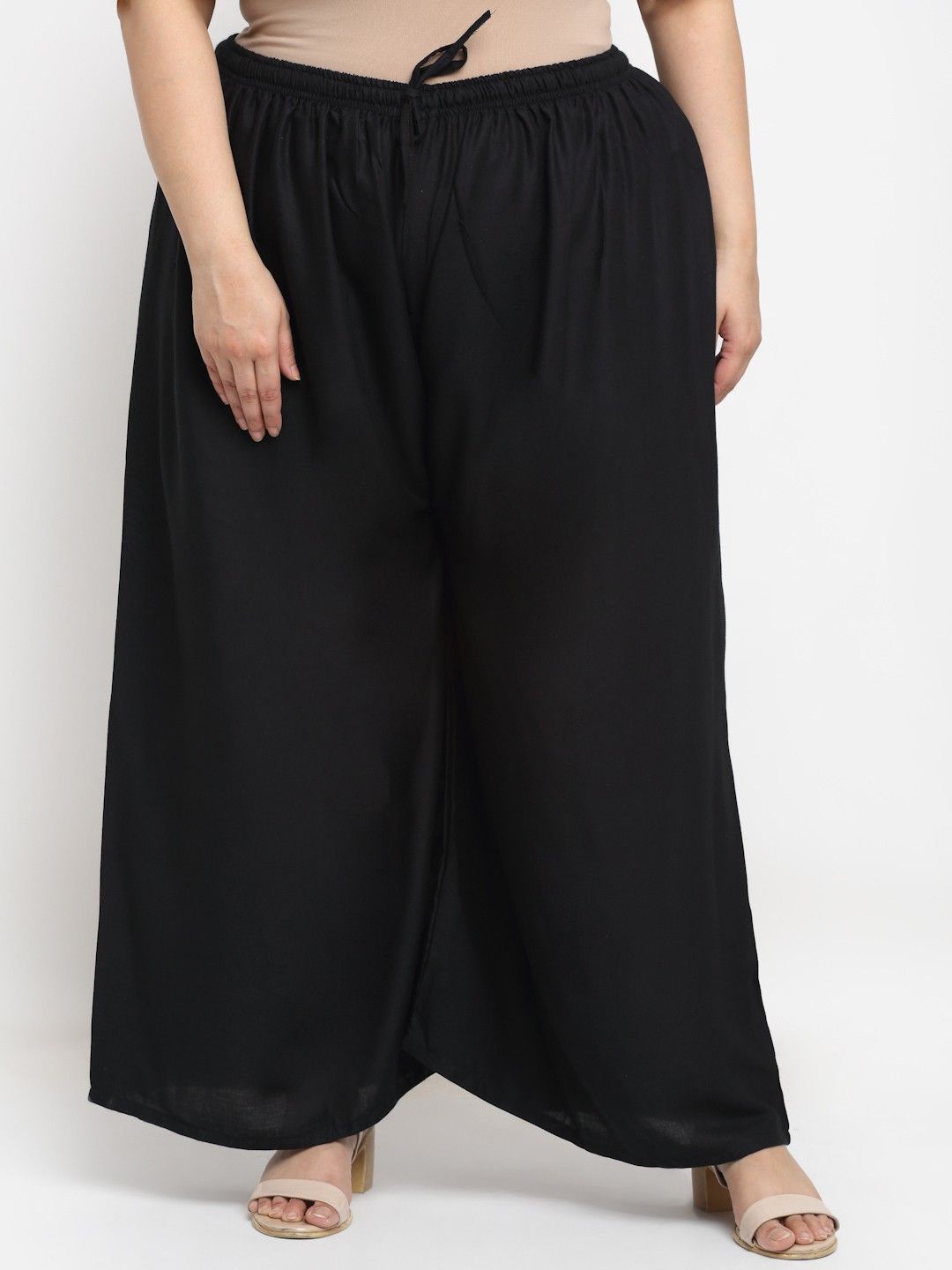 

STYLE PREZONE Women Relaxed Flared Trousers, Black