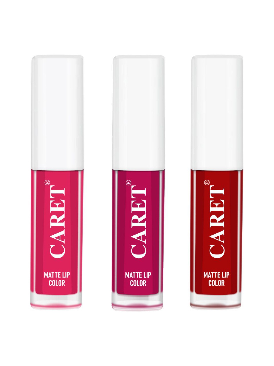 

CARET ORGANIC Set Of 5 Super-Pigmented Matte Lipsticks - 2 ml Each - 4 - 5 -3, Pink