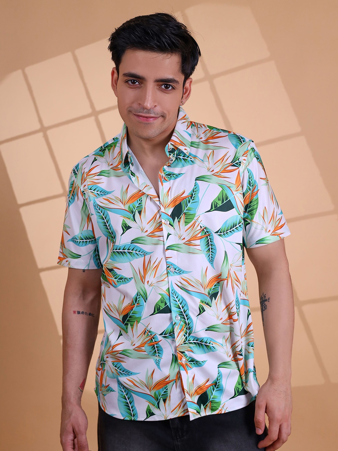 

Fesner Men Comfort Floral Opaque Printed Casual Shirt, Multi