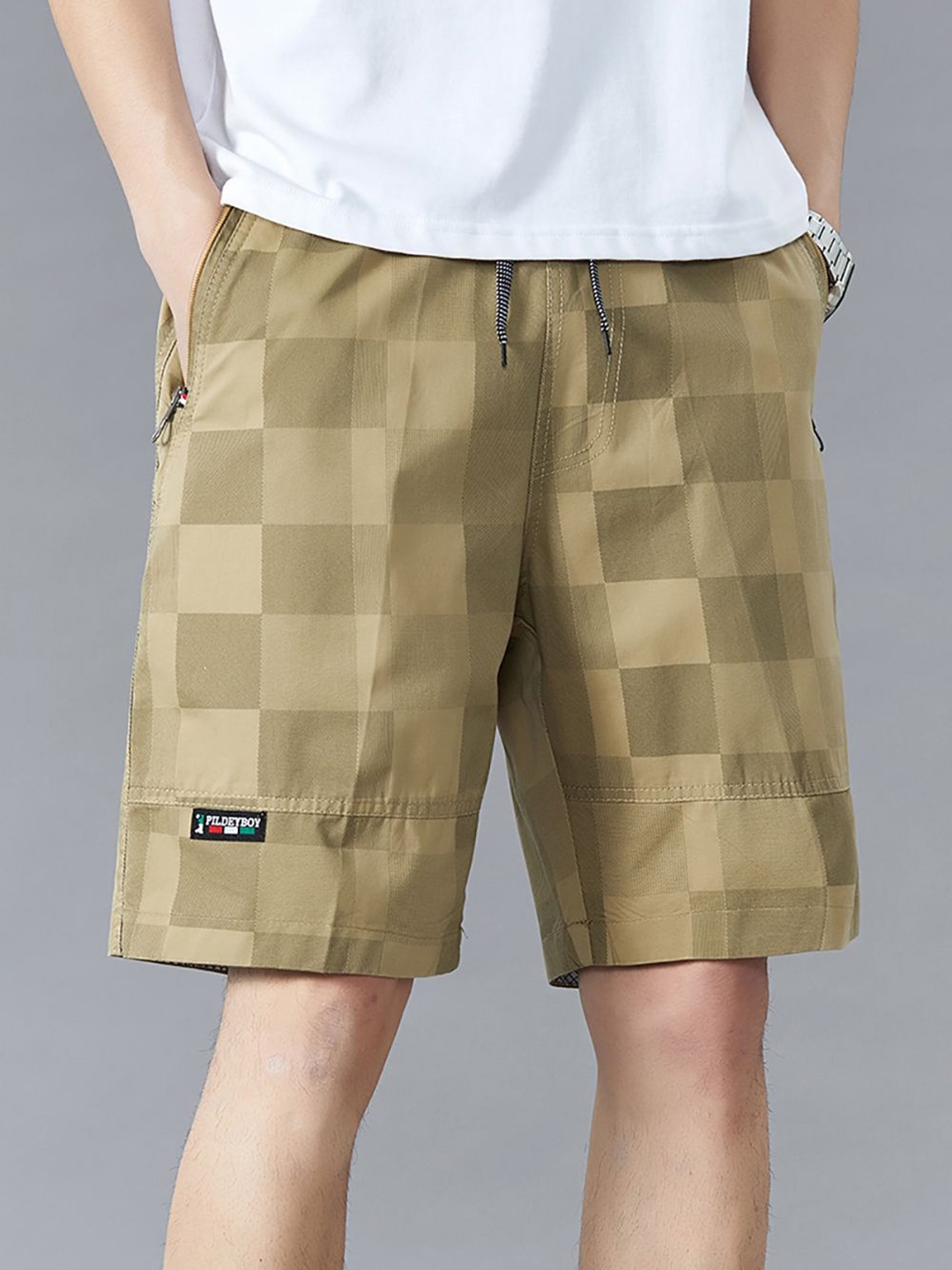 

StyleCast x Revolte Men Checked Technology Shorts, Yellow