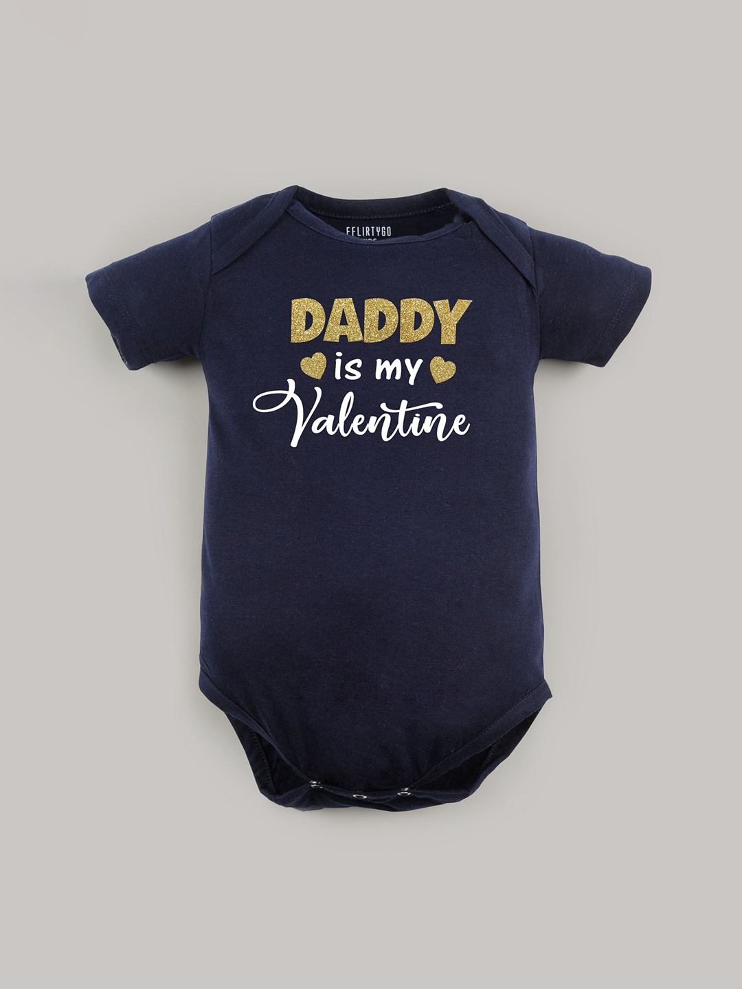 

FFLIRTYGO Infants Valentine day Printed Cotton Bodysuit, Navy blue