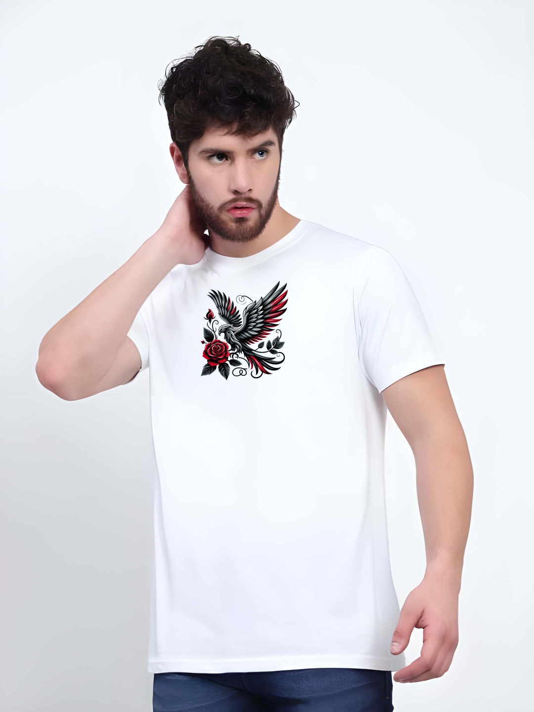 

BOWLIFESTYLE Men Pure Cotton T-shirt, White
