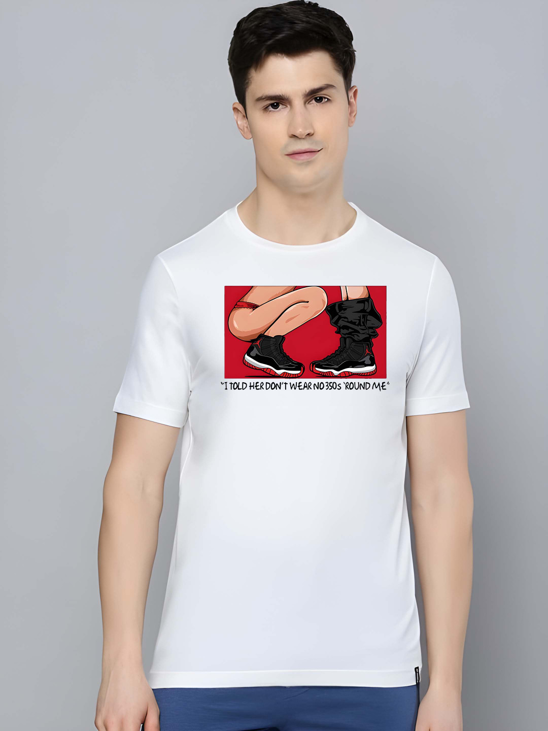 

BOWLIFESTYLE Men Pure Cotton T-shirt, White
