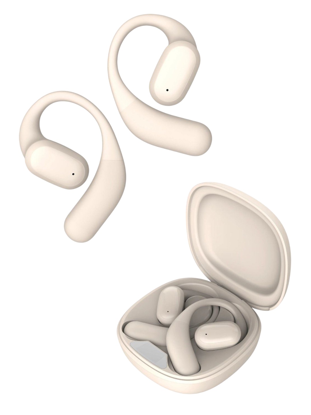 

Zusix AirFlex Beige 30 OWS/TWS Earbuds with Quad Mic, ENC, 60H Playtime Wireless Bluetooth