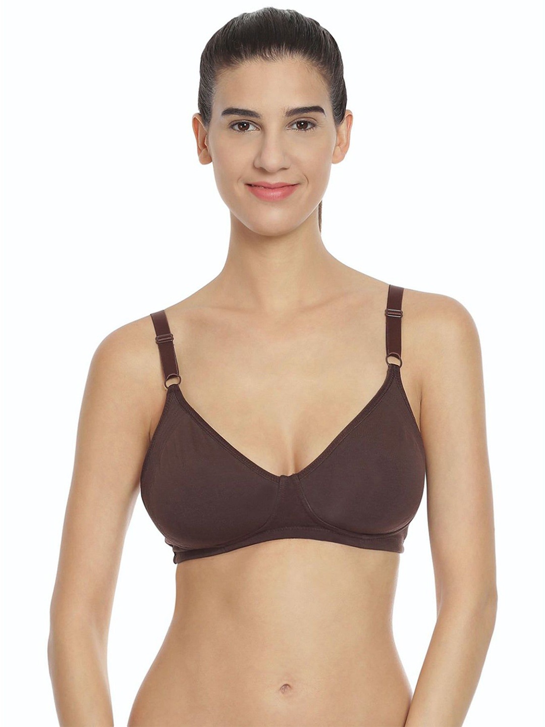 

Soie Medium Coverage Non Padded Non Wired Cotton Bra, Brown