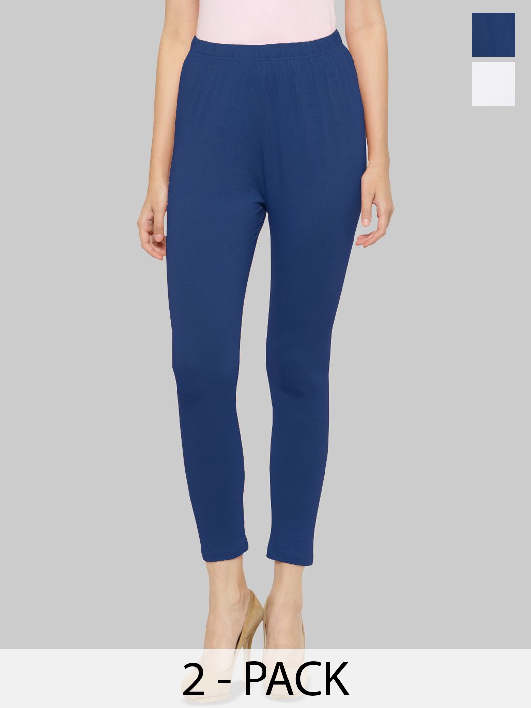 

Castle Lifestyle Women Pack Of 2 Relaxed Fit Ankle Length Leggings, Blue