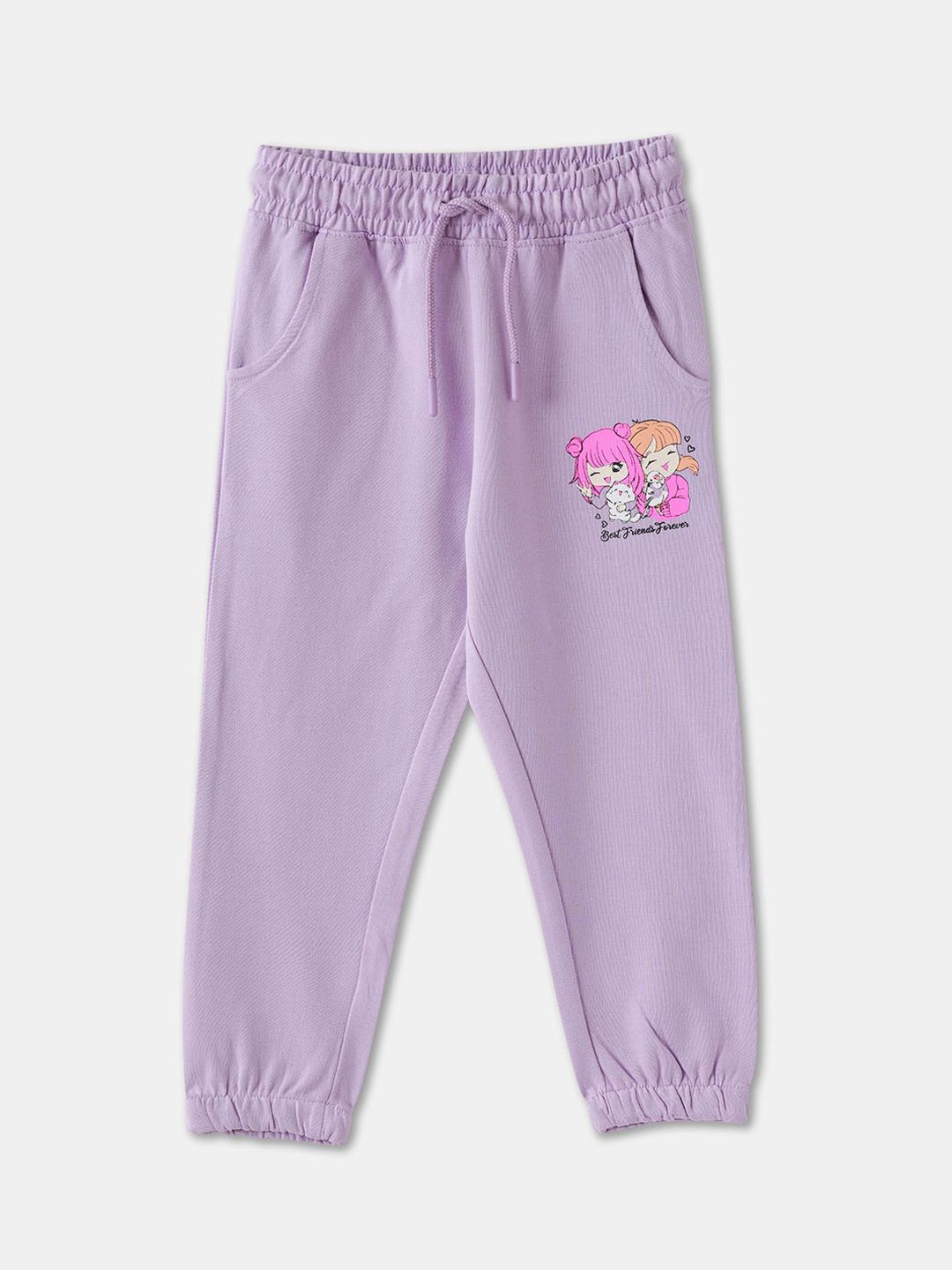 

R&B Girls Floral Joggers Trousers, Purple