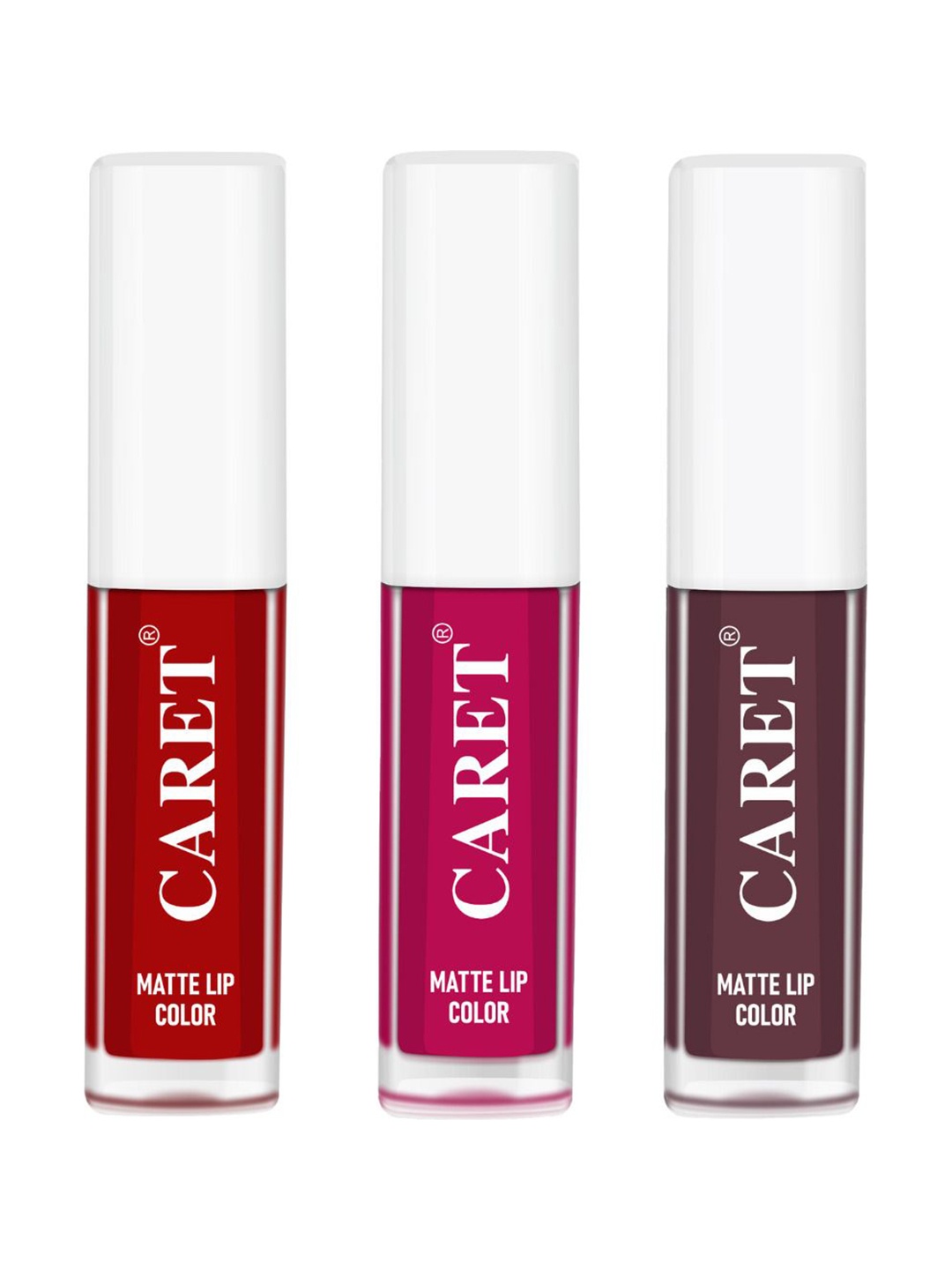 

CARET ORGANIC Set Of 3 Super-Pigmented Liquid Matte Lipsticks - 2 ml Each - 3-5-7, Red