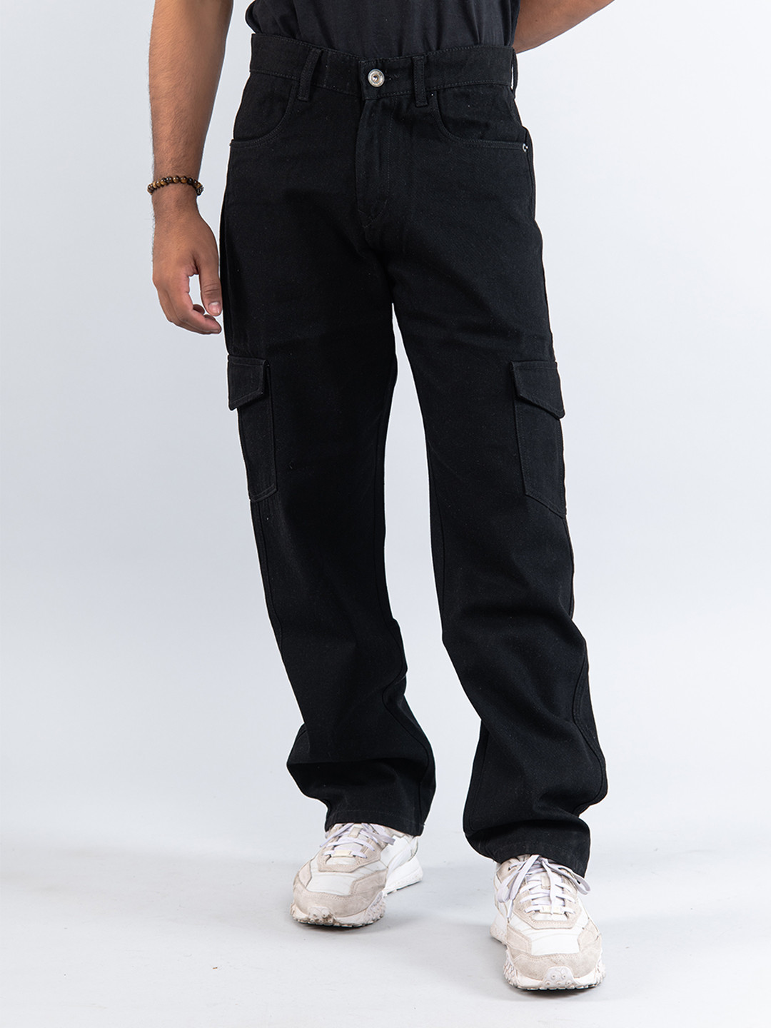 

Tistabene Men Straight Fit Low Distress Jeans, Black