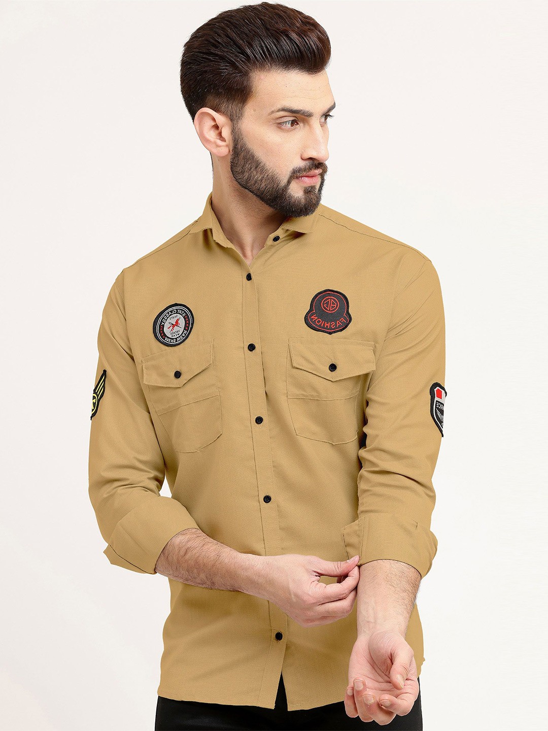 

WOXEN Men Original Opaque Casual Shirt, Brown