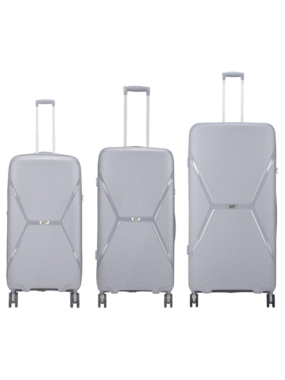 

VIP Set Of 3 Engage Check-In Trolley Suitcases, Grey