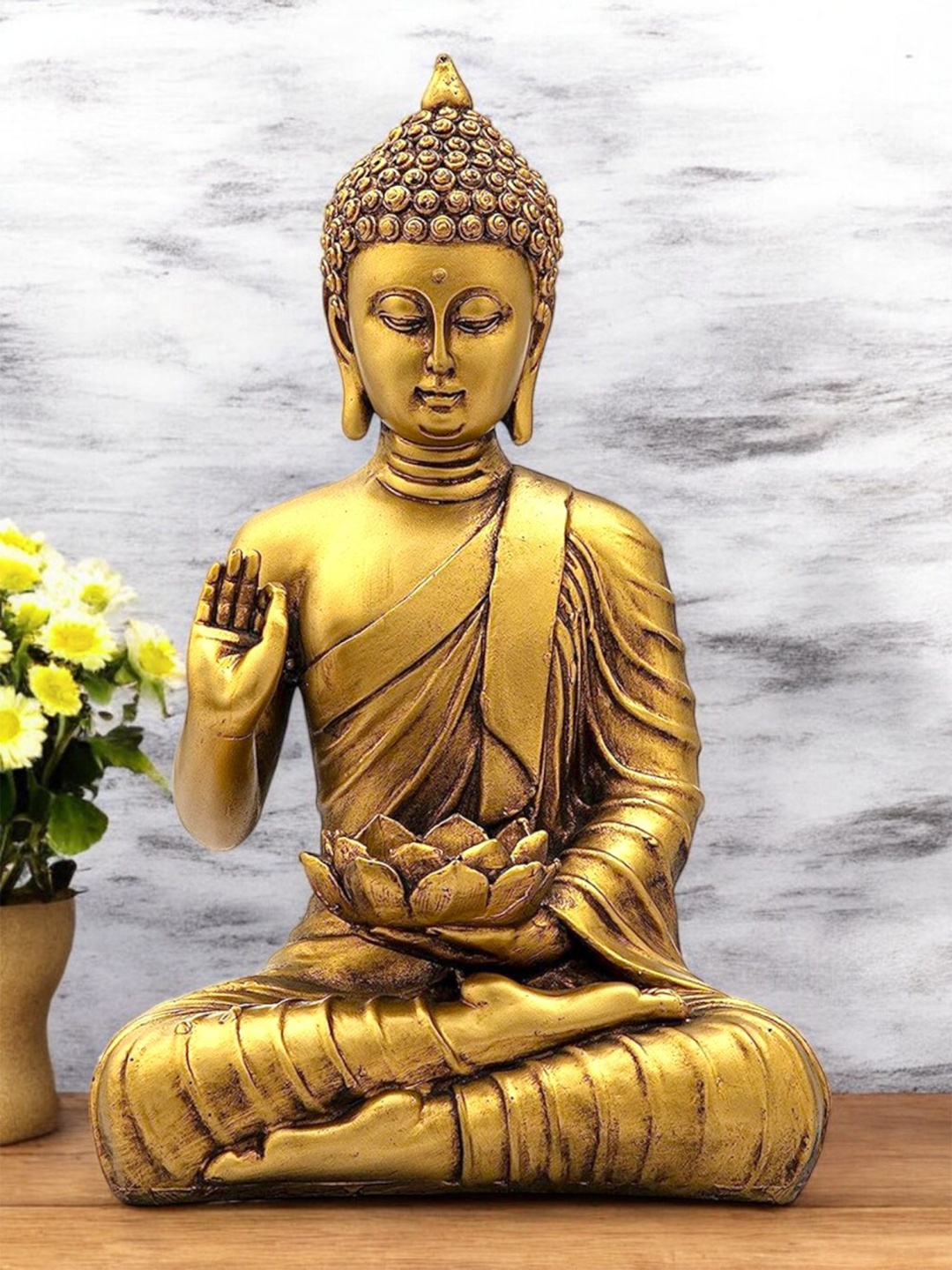 

VIVARS CRAFT Gold-Toned Buddha Idol Showpiece