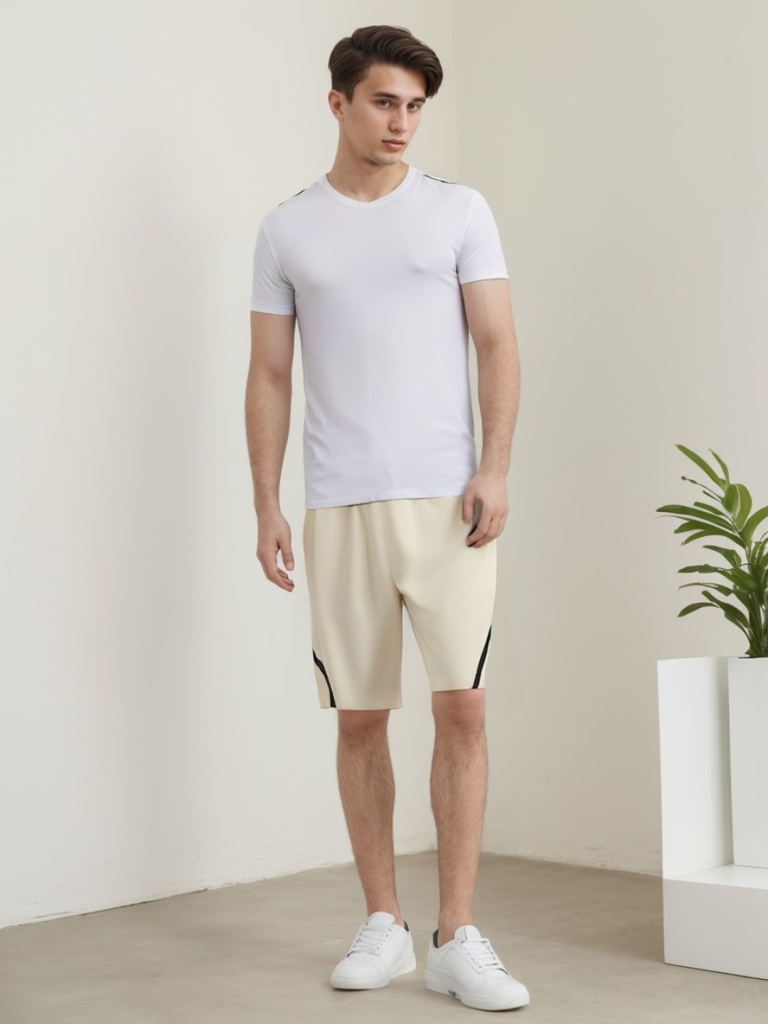 

StyleCast x Revolte Men Shorts, Beige