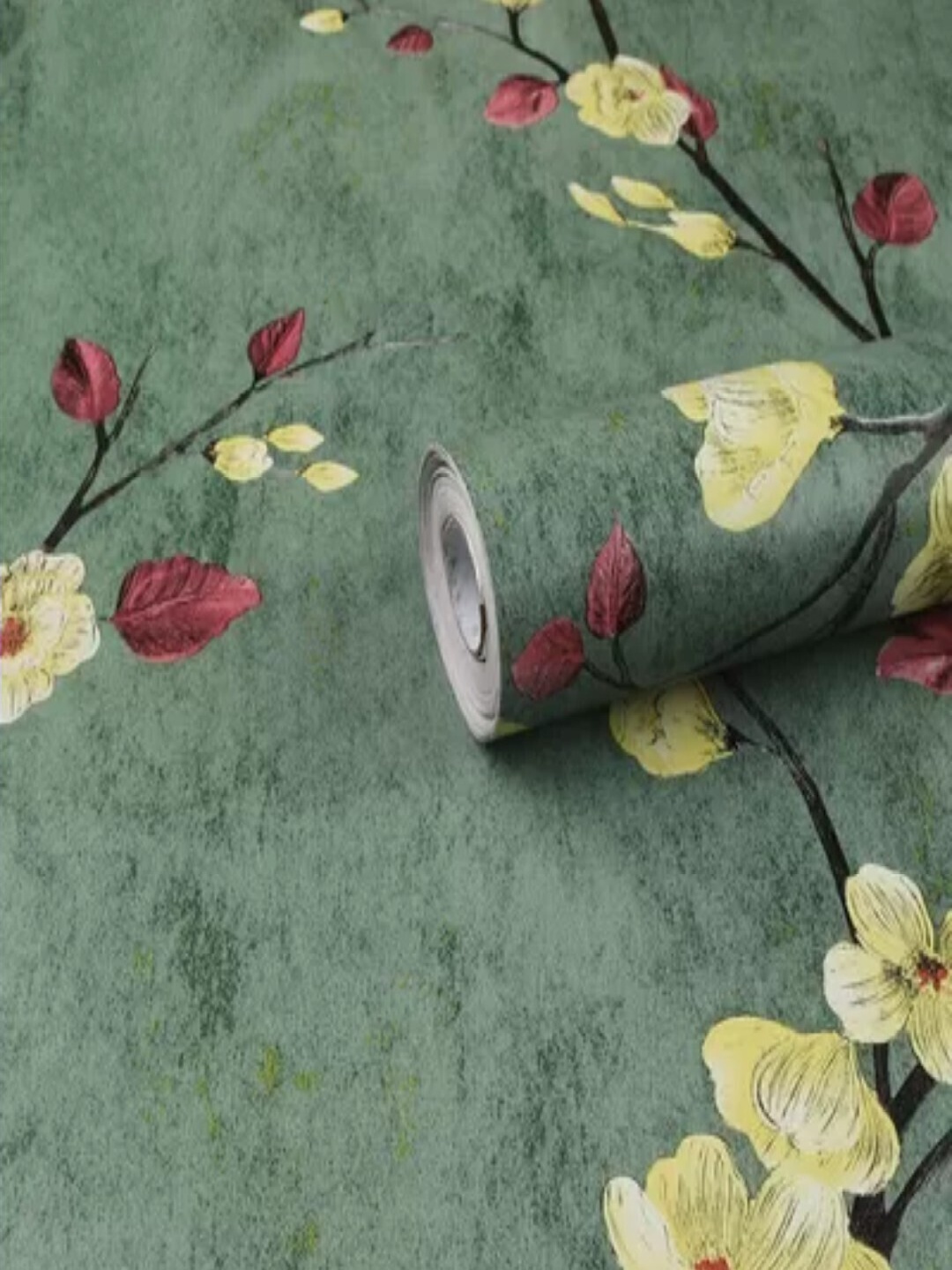 

ANNA CREATIONS Green & Yellow Printed Decorative Wallpaper