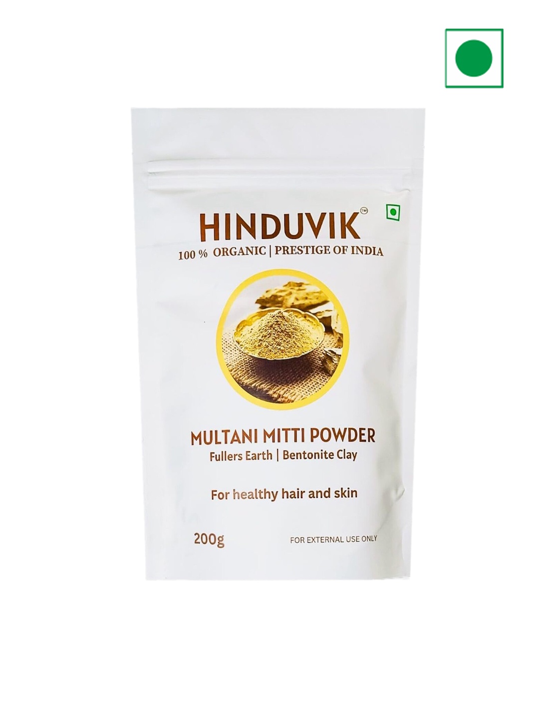 

HINDUVIK Natural Multani Mitti Powder For Healthy Hair & Skin - 200 g, Yellow