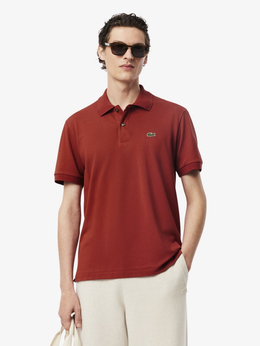 

Lacoste Men Polo Collar Applique T-shirt, Maroon