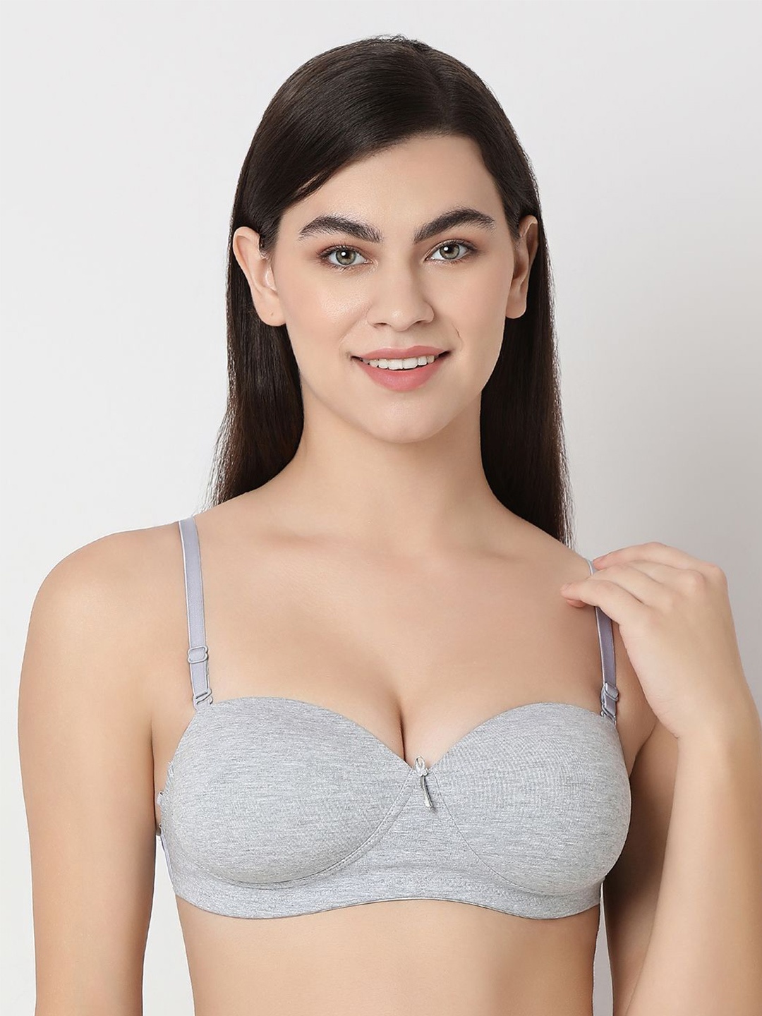 

Juliet Women All Day Comfort Medium Coverage Lightly Padded Cotton T-shirt Bra, Grey