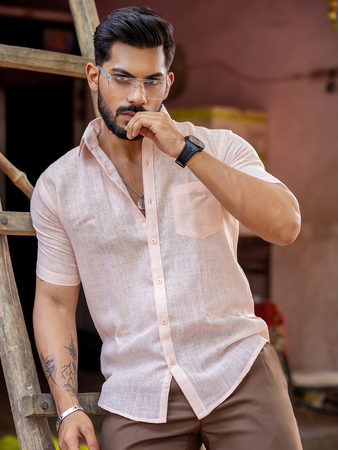 

Tistabene Men Comfort Opaque Casual Shirt, Beige