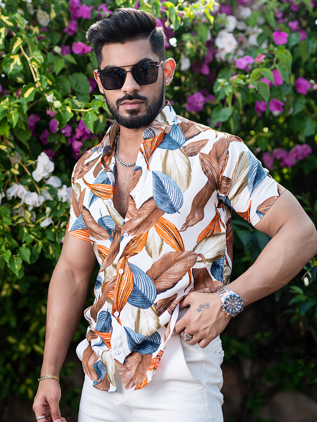 

Tistabene Men Comfort Opaque Printed Casual Shirt, White