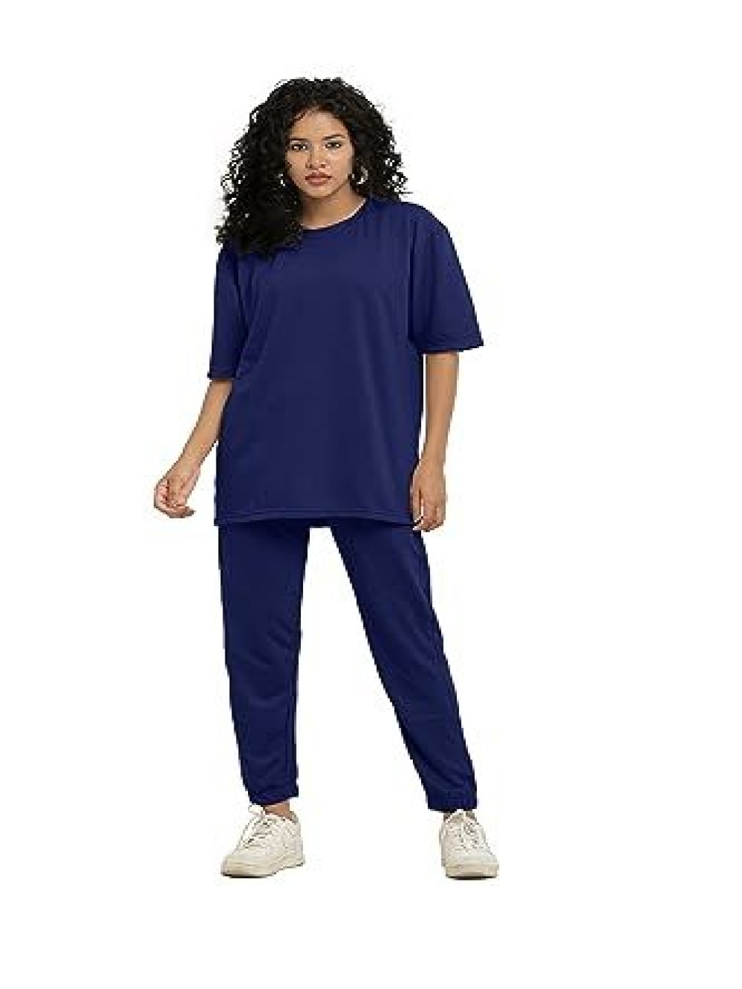 

NOTWILD Oversized Cotton T-Shirt & Joggers Co-Ords, Navy blue
