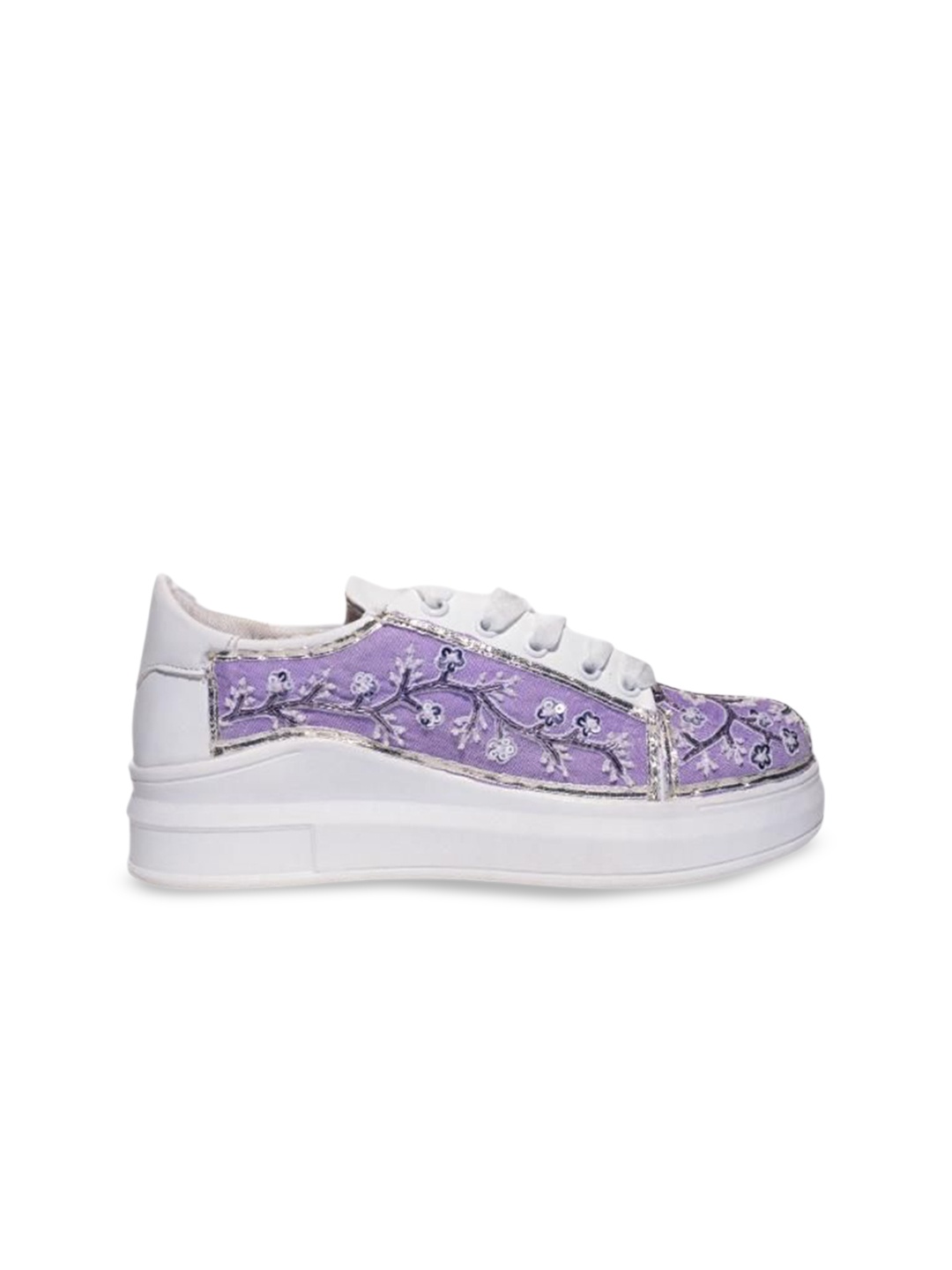 

The Saree Sneakers Women Textured Sneakers, Lavender