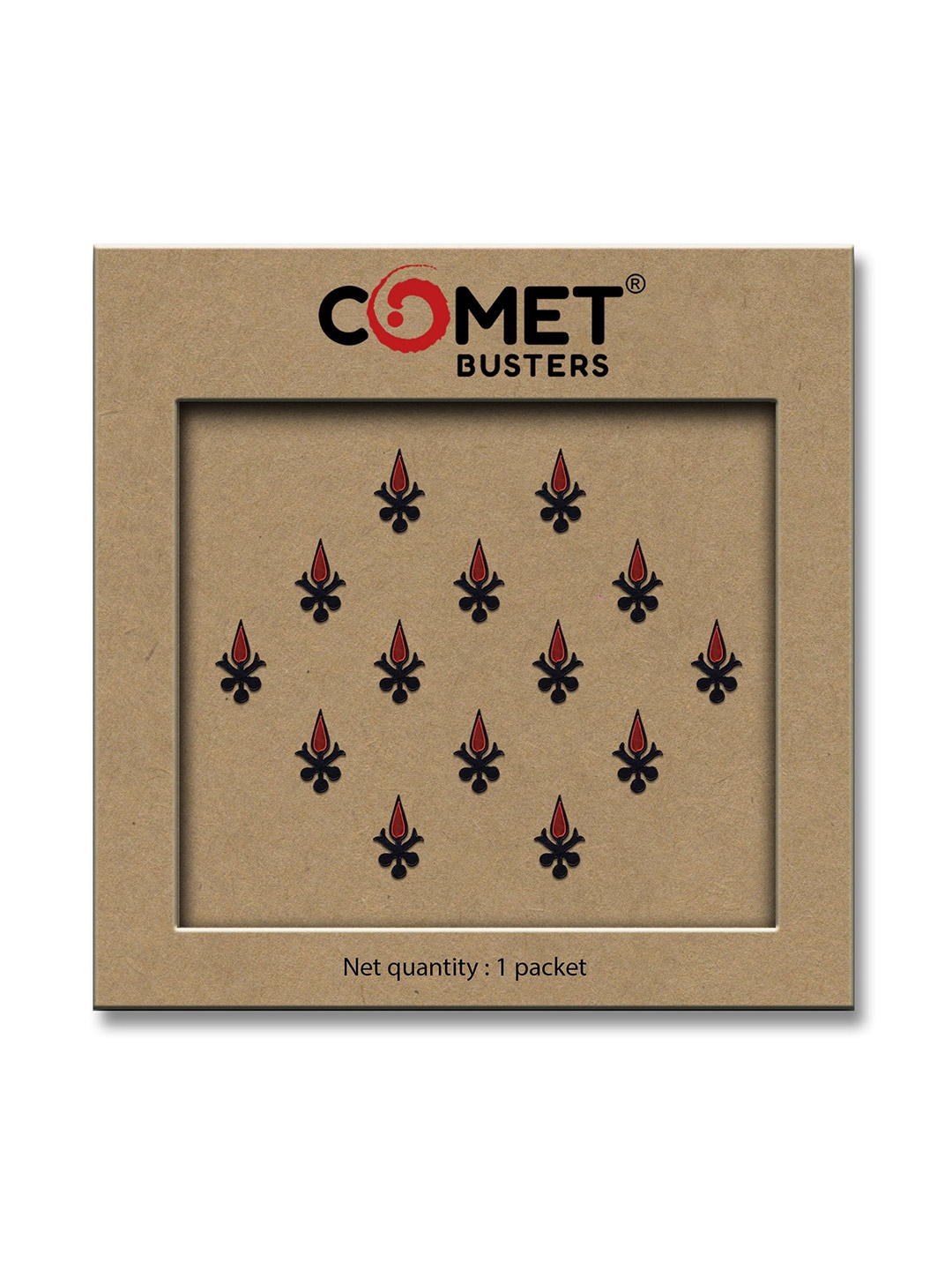 

Comet Busters Beautiful Traditional Designer Bindis - Black & Red