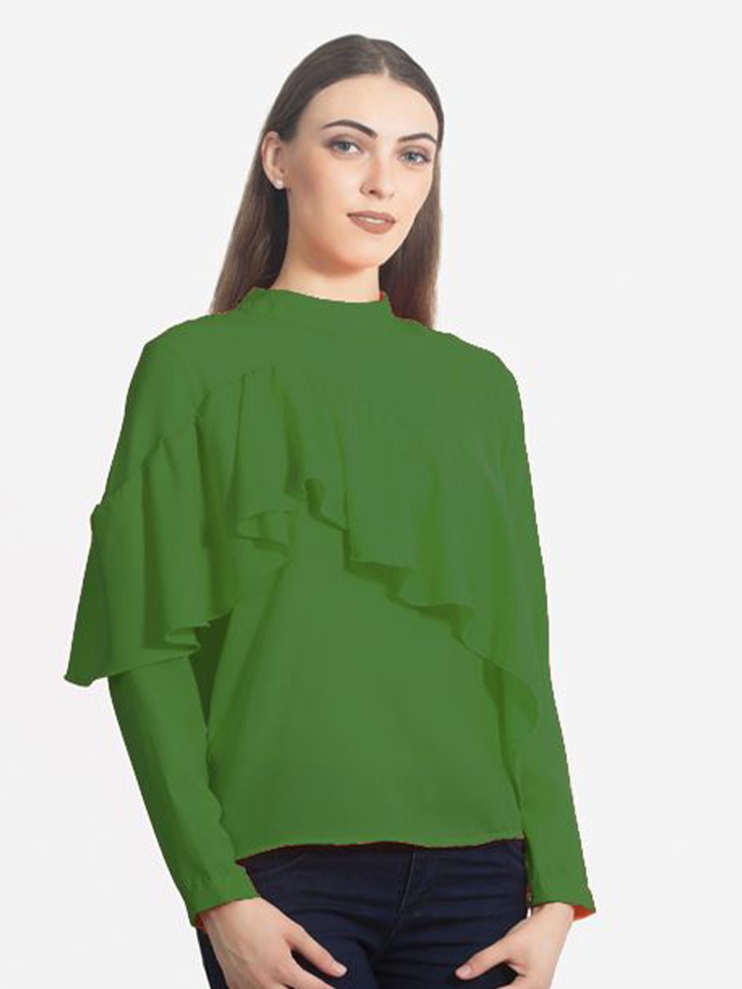 

DELIS Women Monochrome Top, Green