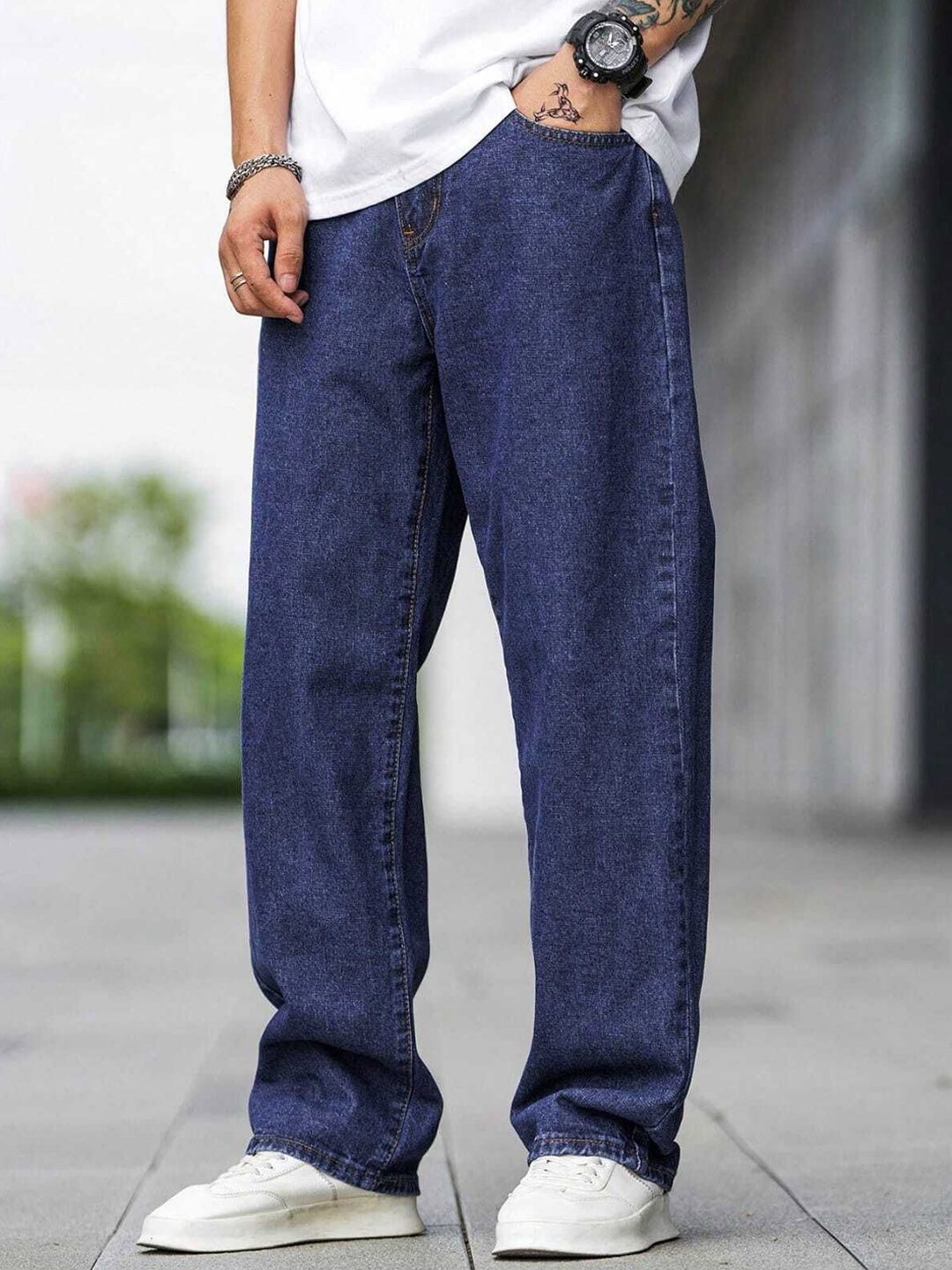 

Sobbers Men Relaxed Fit Stretchable Jeans, Blue