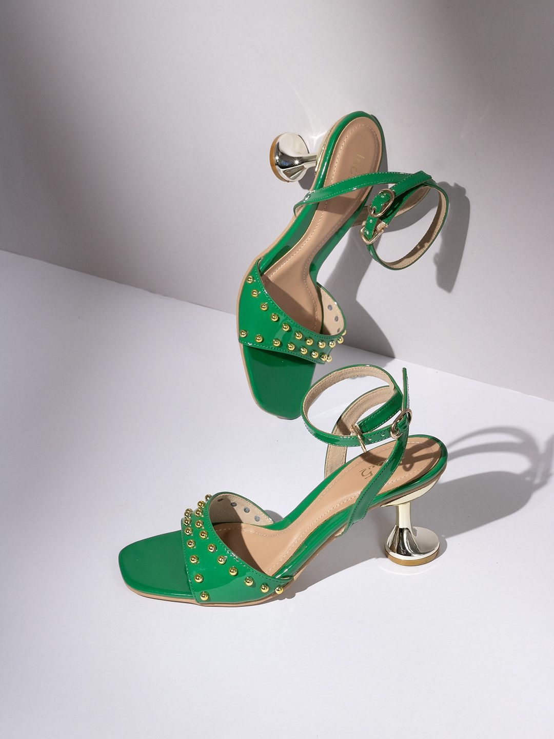 

Inc 5 Women Embellished Party High-Top Block Sandals, Green