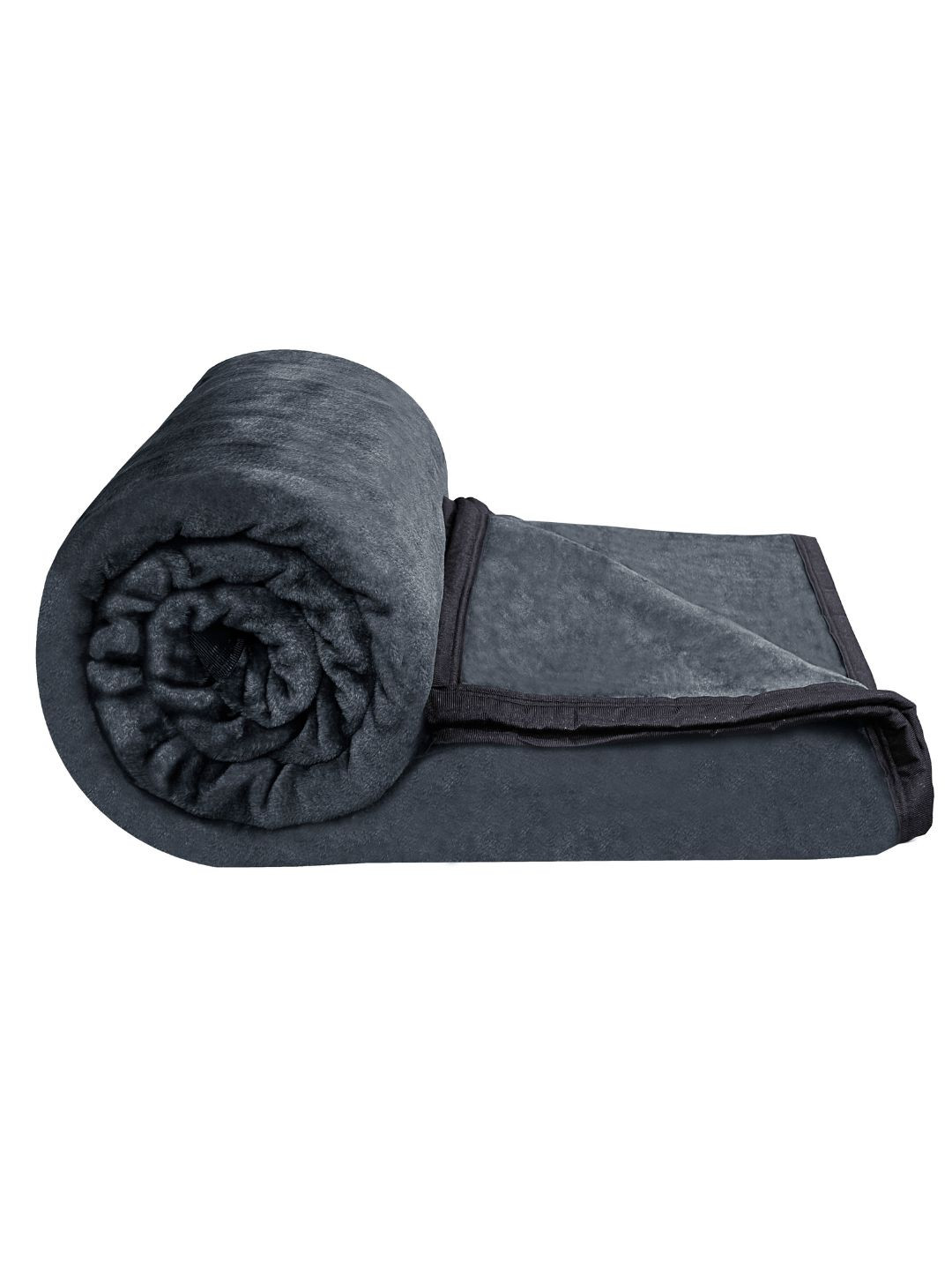 

VAS COLLECTIONS Grey & Black 300 GSM Mild Winter Single Bed Blanket