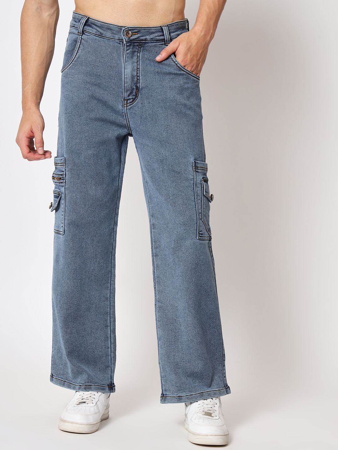 

PBY Men Relaxed Fit Low-Rise Low Distress Jeans, Blue