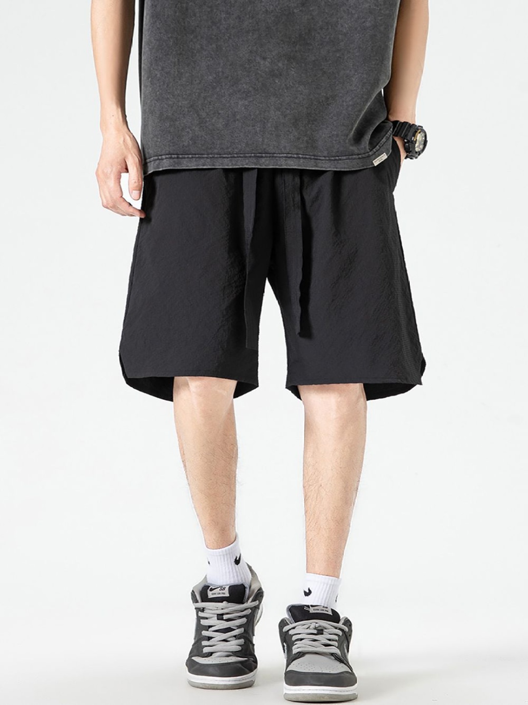 

StyleCast x Revolte Men Loose Fit Shorts, Black