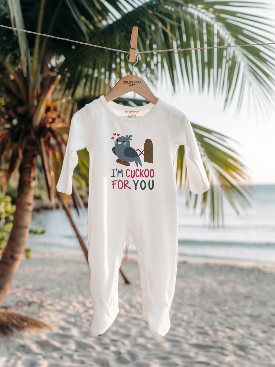 

FFLIRTYGO Infants Valentine day Cotton Sleepsuit, White