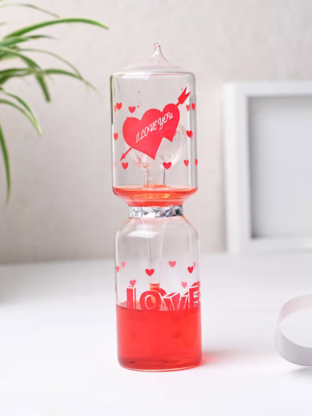 

Floweraura Red & Transparent Glass Love Meter Showpiece