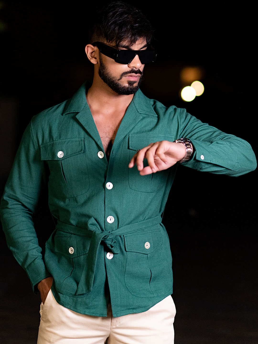 

Tistabene Men Comfort Opaque Casual Shirt, Green