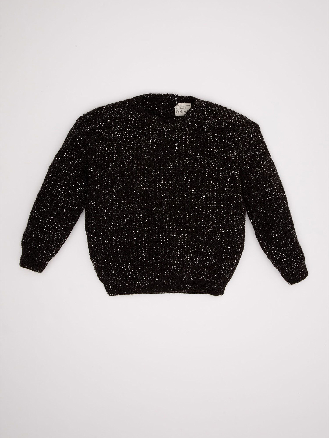 

DeFacto Girls Round Neck Long Sleeves Pullover, Black