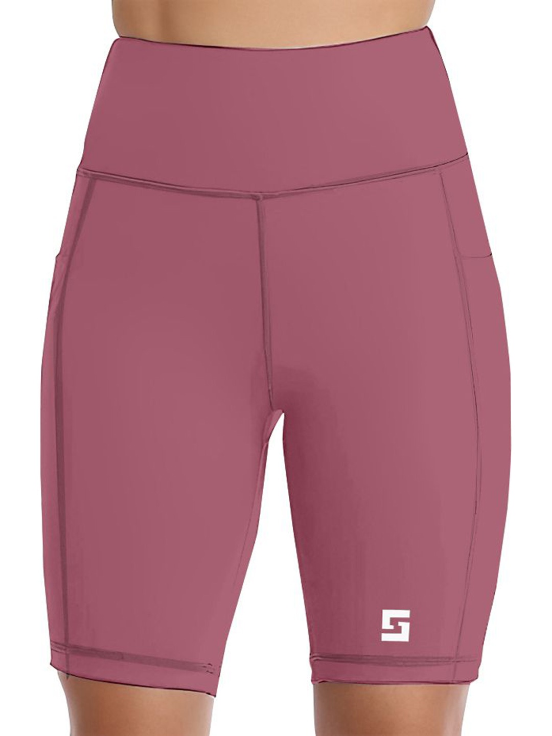 

POOJARAN SAREE High Rise Yoga Tights, Pink